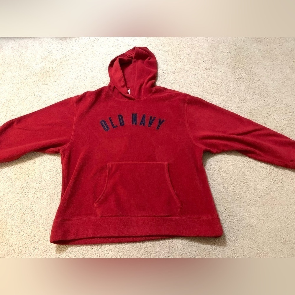 Vintage Y2K Old Navy Spell-Out Red Hoodie Sweatshirt Sz XXL